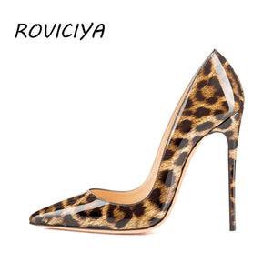 kamames Print Sexy Women Pumps Shoes Women High Heels Pointed Toe Wedding Shoes 12 cm Chaussure Femme QP023 ROVICIYA