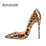 kamames Print Sexy Women Pumps Shoes Women High Heels Pointed Toe Wedding Shoes 12 cm Chaussure Femme QP023 ROVICIYA