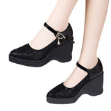 kamames Heel Water Drill Sandals 2024 Summer New Soft-Soled High-Heeled Thick-Soled Waterproof Platform One-Word Buckle Comfortable Hollowed-Out Single Shoes