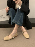 kamames Gentle Wind Evening Shoes Shallow Mouth Square Head Thick Heels Grandma Shoes With Skirt Fairy Style Soft Soles