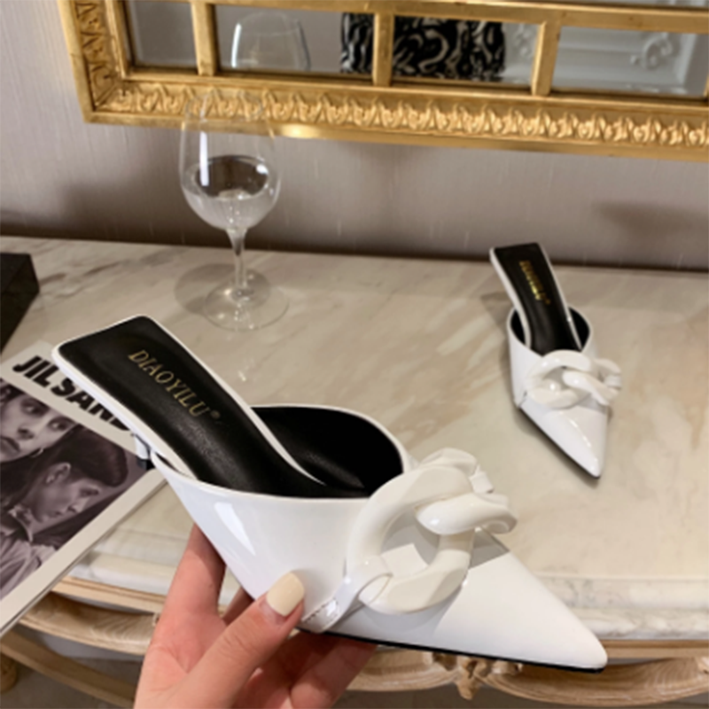 kamames Heels Summer Slipper 2022 Women Shoes on Heels Fashion Candy Colors Pointed Slipper Outdoor Heels Sandals Zapatos De Mujer