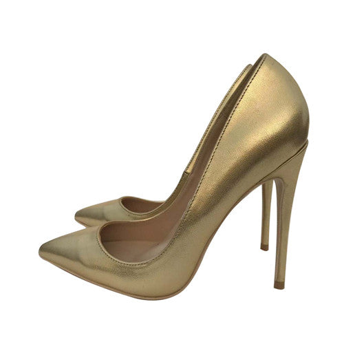 kamames Pumps Pointed Toe high heels 12 cm Women Shoes Prom Wedding Shoes Brand Designer Stiletto Shallow Gold YG018 ROVICIYA