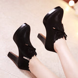 kamames Deep-Mouth Single Shoes Autumn Thick-Heeled Waterproof Platform Black Model Catwalk High-Heeled Shoes Women's Professional Work Shoes
