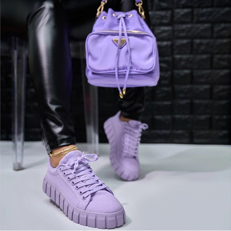 kamames kamames New Wish Independent Station Large Size Leisure Sports Flat Shoes Tie Canvas Shoes Women's Shoes
