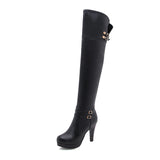 kamames Sgesvier 2021 Black High Heels Over The Knee Boots Women Platform Thigh High Boots Autumn Winter Long Boots Shoes Sexy White