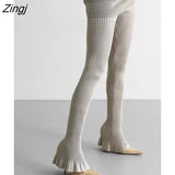 kamames Fashion Women's Pants Slim Pleated Solid Color High Elasticity Simplicity Flare Horseshoe Trousers Spring 2023 New 17A5433