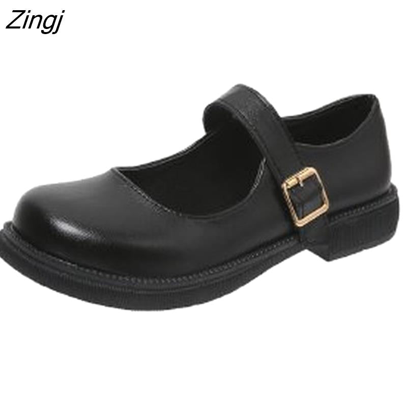 kamames Fashion Buckle Bow Platform Mary Jane Shoes for Women Thick Heel Square Toe Lolita Shoes Woman Lovely Cosplay Heels Lady