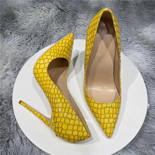 kamames Printed Toe Women Pumps Sexy Stiletto 12cm high heels Summer Wedding Party Woman Shoes QP118 ROVICIYA