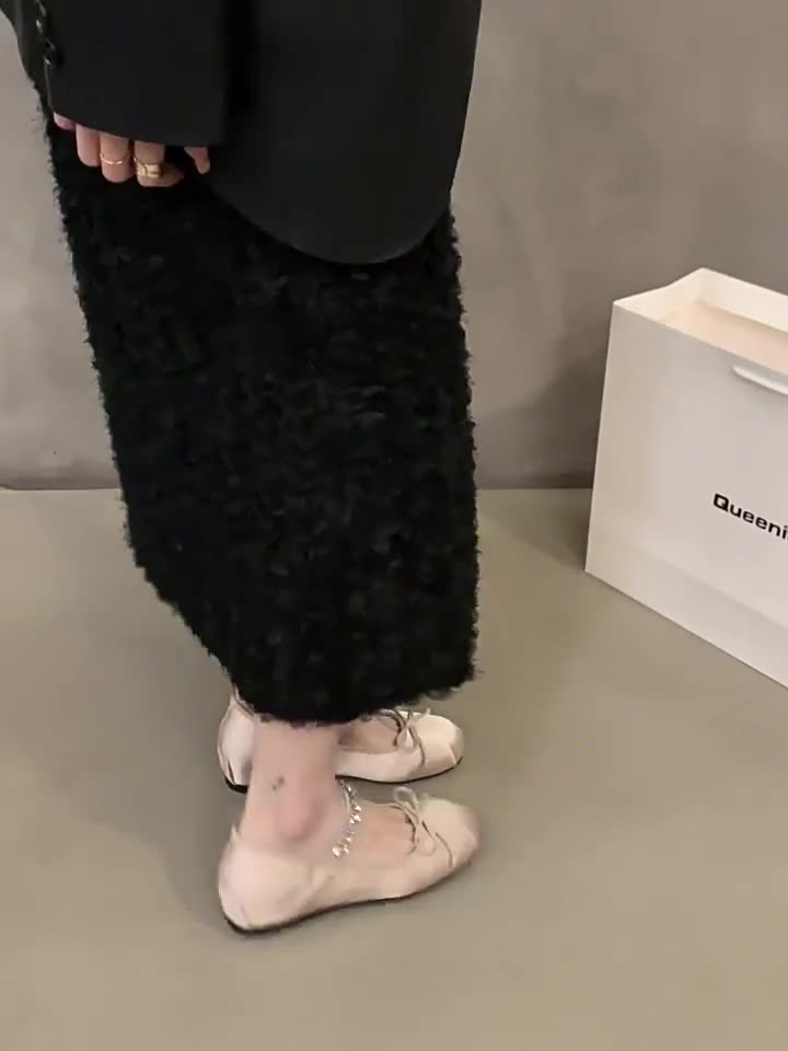 kamames Heightened Pink Ballet Shoes Women's Shoes 2024 New French Spring And Autumn Mary Jane Gentle Evening Shoes