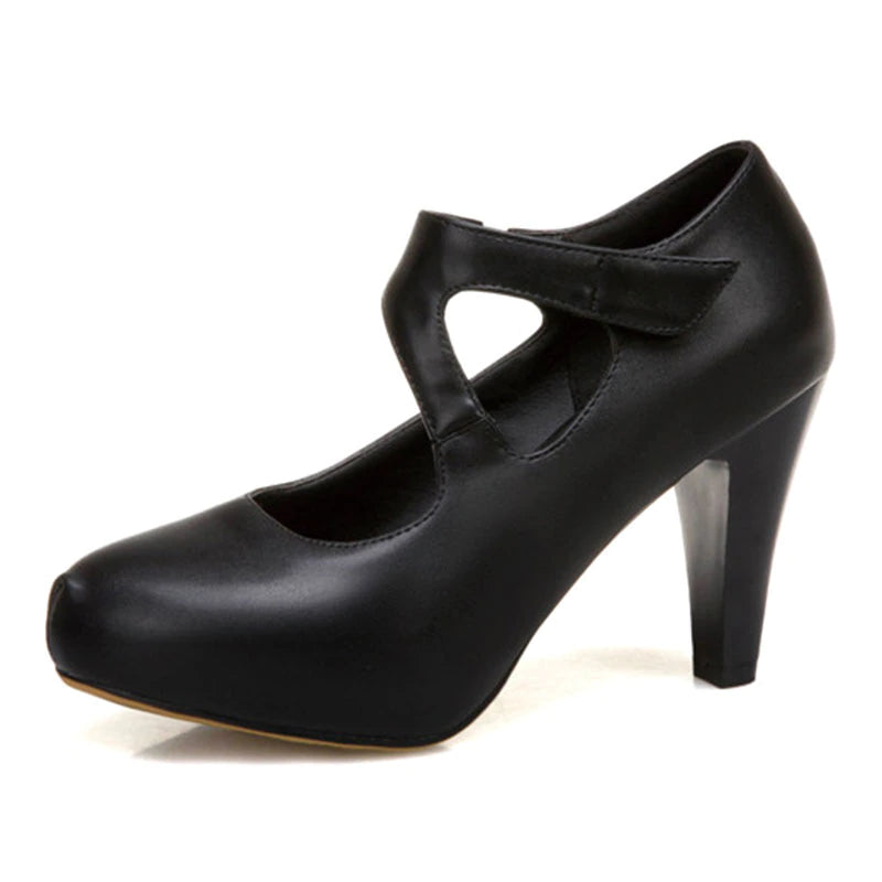 kamames Sgesvier 2020 Plus size 32-48 women pumps thick high heels platform party shoes summer shallow shoes woman black yellow