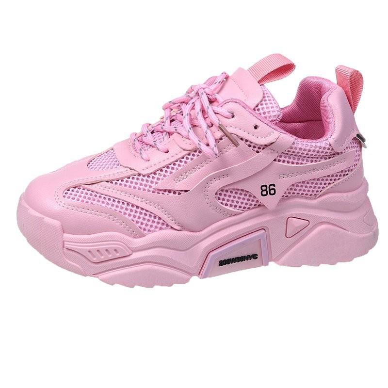 kamames Fashion White Chunky Sneakers Women Shoes Korean Yellow Sneakers Breathable Height Increased Non-slip Casuals Shoes 2022