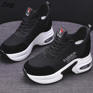 kamames Platform Wedges Women's Sneakers Spring autumn High Quality Mesh Breathable Increased women's shoes Casual Shoes Y997