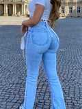 kamames Flare Jeans Pants Women Elegant Ladies Jeans Women High Waist Fashion Stretch Denim Trousers Wide Leg Jeans 2022 Trend