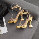 kamames Heels Women's Shoes Spot Waterproof Table Purple Large Size With High-Heeled Sandals