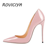 kamames rose light pink elegant classic stiletto high heels shoes 12cm pumps pointde toe sexy wedding party QP066 ROVICIYA
