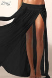 kamames Sexy Women Chiffon High Waist Beach Bikini Cover Ups Sundress Long Maxi Split Skirts Summer Bathing Suit Beachwear