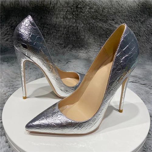 kamames pumps 12cm high heeled shoes women fashion ladies sexy 10cm pointed toe shoes 8cm heel plus size 45 QP115 ROVICIYA