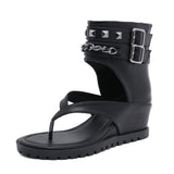 kamames Heel Sandals Women's Summer Chain Roman Toe Sandals Women's Fashionable Casual Shoes