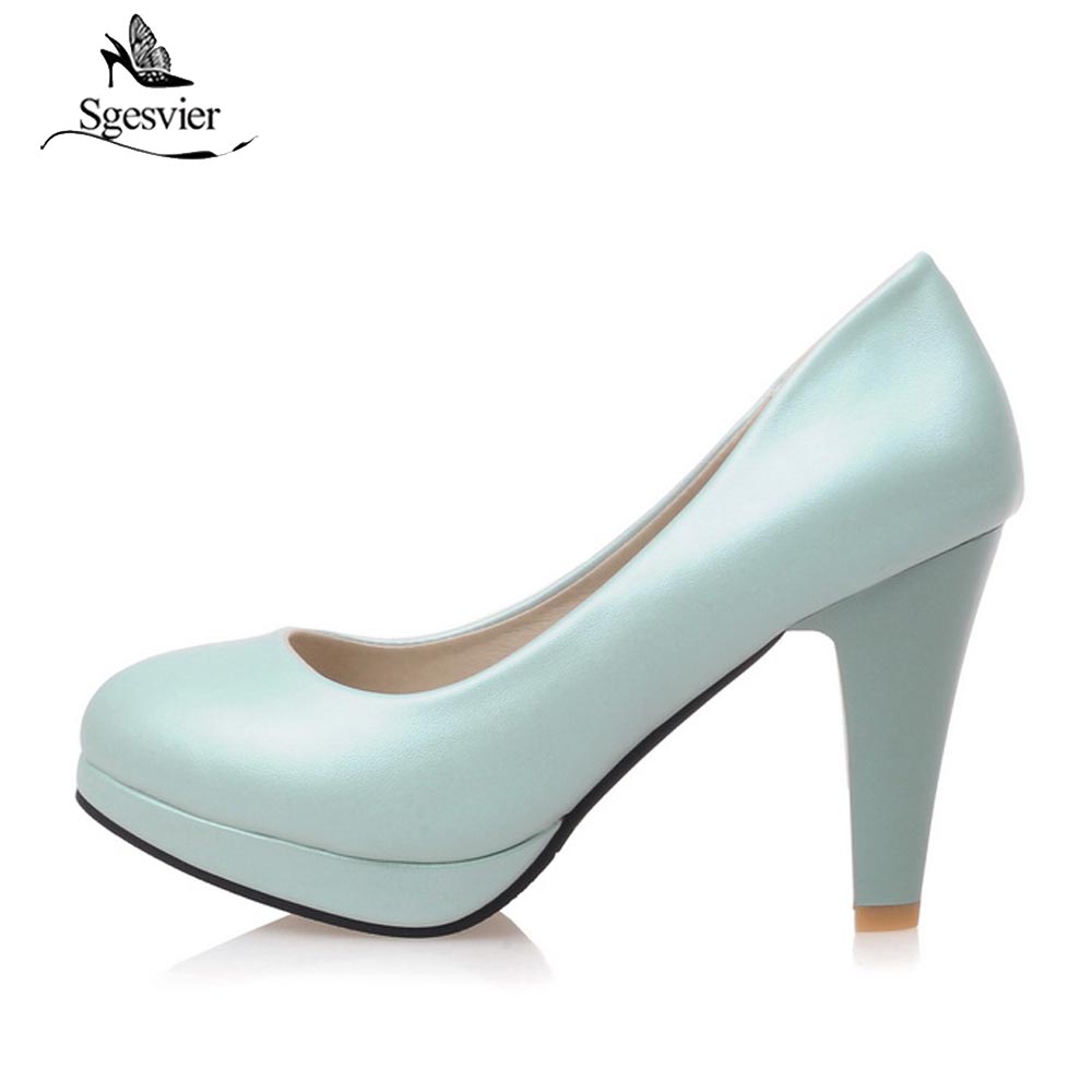 kamames Sgesvier Black White Women Pumps High Heels Shoes Thick Heel Round Toe Pumps Size 32-48 Summer Autumn Fashion Shoes Ladies B207