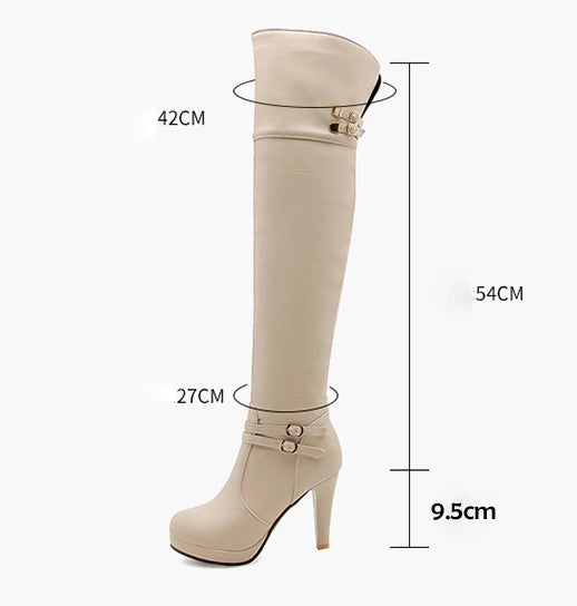 kamames Sgesvier 2021 Black High Heels Over The Knee Boots Women Platform Thigh High Boots Autumn Winter Long Boots Shoes Sexy White