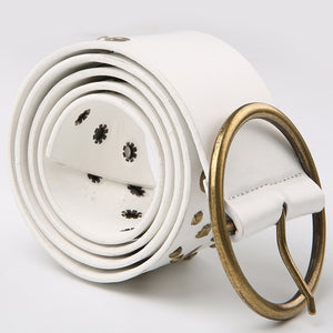 kamames Girls Fashionable Retro Rivet Ring PU Leather Belt 2024 Sexy Waist Elastic Waist Seal Accessories Belt