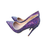 kamames Glitter Shiny Women Shoes High Heel 12 cm Stilettos Pointed Toe Women Pumps Chaussure Femme Talon Sexy LF001 ROVICIYA