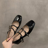 kamames Red Mary Jane Shoes For Women's Shoes 2023 New Summer French Evening Black Spring And Autumn Single Shoes