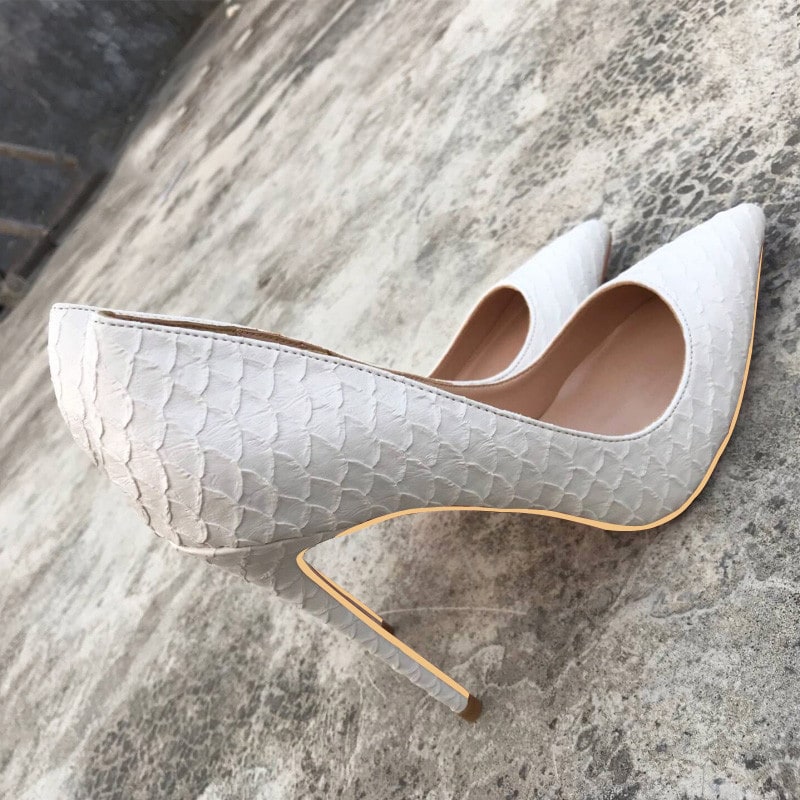 kamames Pumps Famous Brand Designer Shoes for Women Snake's Pattern Pointed Toe Sexy High Heels 12 cm plus size YG021 ROVICIYA