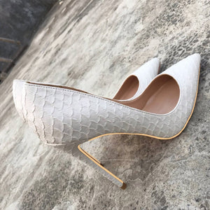 kamames Pumps Famous Brand Designer Shoes for Women Snake's Pattern Pointed Toe Sexy High Heels 12 cm plus size YG021 ROVICIYA
