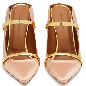 kamames Gold Black High-Heeled Pointed Large-Size Muller Single Shoes Banquet Fashion Shoes Chengdu