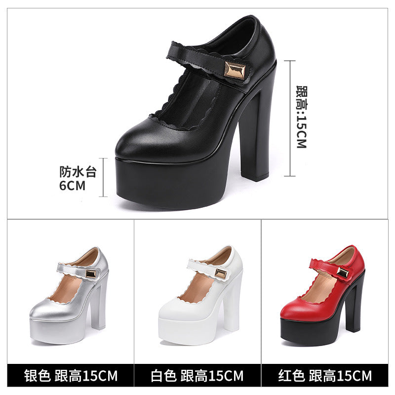 kamames Hates Tiangao Cheongsam Catwalk Shoes, Women's Muffin Soles, Waterproof Platform, Pointed Models, Stage Performance Shoes.