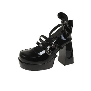 kamames High Heels Women's Thick Heels Shoes 2024 Spring New Bridesmaid Shoes Square Head Waterproof Table Thick Soles Mary Jane Shoes