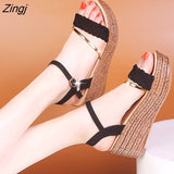 kamames Heels Women Summer Shoes Wedges Bohemian Women Sandals Flat Platforms Diamond Beach Sandles Open Toe Women Shoes