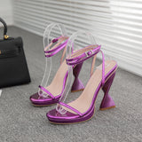 kamames Heels Women's Shoes Spot Waterproof Table Purple Large Size With High-Heeled Sandals
