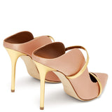 kamames Gold Black High-Heeled Pointed Large-Size Muller Single Shoes Banquet Fashion Shoes Chengdu