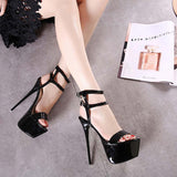 kamames Dancing Shoes Heels Ladies Large Heels Women 41-45 Sexy Waterproof Platform Stilettos Sandals
