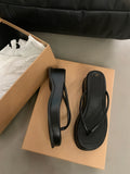 kamames Sandwiched Herringbone Slippers Women's Shoes 2024 New Summer Heightened Thick-Soled Beach Sandals