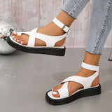 kamames Sandals 2023 Summer New Thick-Soled Leisure Large-Size Toe-Raising Shoes Roman Women's Sandals