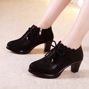 kamames Deep-Mouth Single Shoes Autumn Thick-Heeled Waterproof Platform Black Model Catwalk High-Heeled Shoes Women's Professional Work Shoes