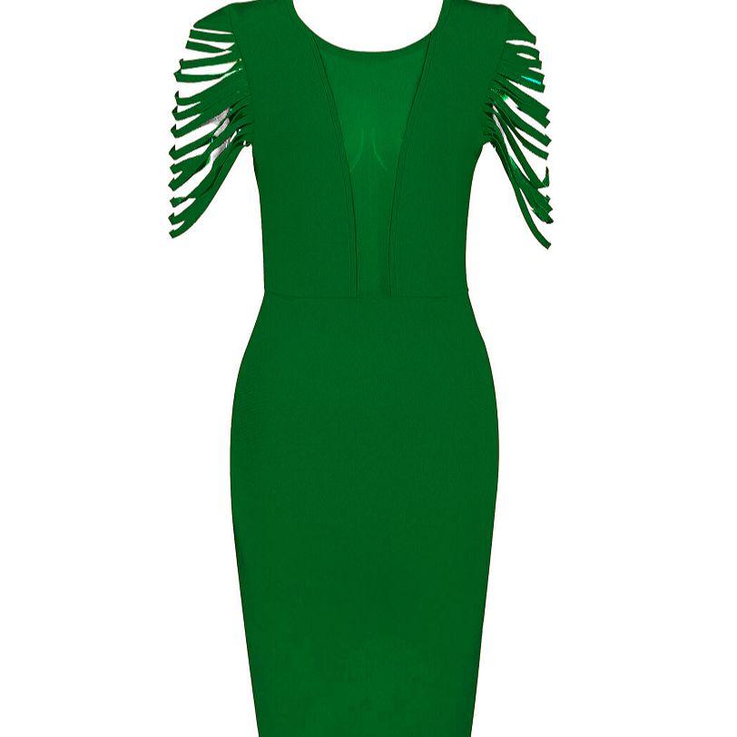 kamames Dress 2022 New Women's Orange Bodycon Dress Elegant Sexy Tassel Evening Club Party Dress High Quality Summer Fashion