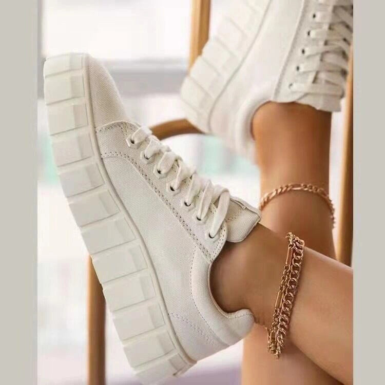 kamames kamames New Wish Independent Station Large Size Leisure Sports Flat Shoes Tie Canvas Shoes Women's Shoes