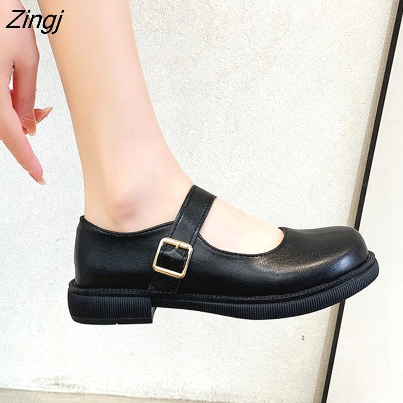 kamames Fashion Buckle Bow Platform Mary Jane Shoes for Women Thick Heel Square Toe Lolita Shoes Woman Lovely Cosplay Heels Lady