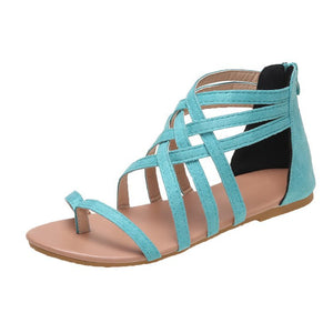 kamames Sandals 2023 Summer New Multi-Color Large-Size Sandals Women's Suede Open-Toe One-Word Buckle Flat Shoes