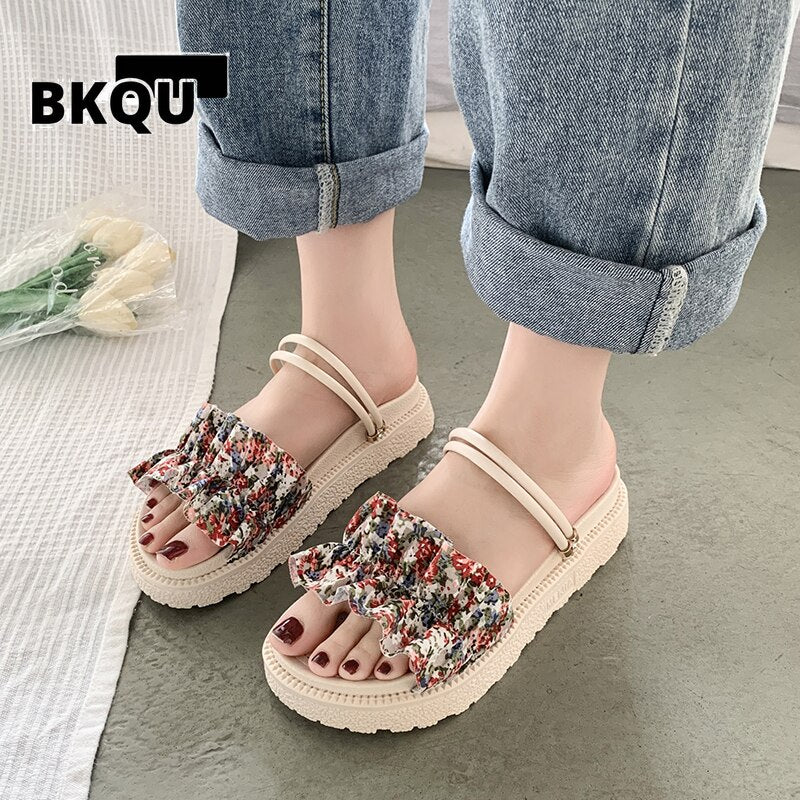 kamames Flat Shoes Female Slippers Casual Slides Platform Slipers Women Lady Luxury 2022 Girl Beach summer slipper sandals