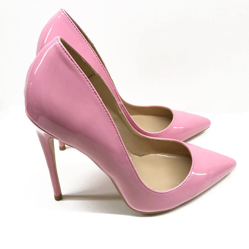 kamames fashion shallow 12cm high heels pumps patent leather PU sexy ladies dress party wedding club women shoes QP060 ROVICIYA