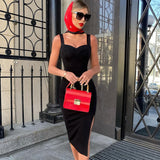 kamames Dress 2022 Summer New Women's Royal Blue Bodycon Dress Elegant Sexy Black Pink Evening Party Club Dress High Quality New