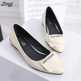 kamames Elegant Red Pointed Toe Flat Shoes Women Patent Leather Flats Fashion Slip On Ladies Shoes Lady Slip On Ballet Office Shoes