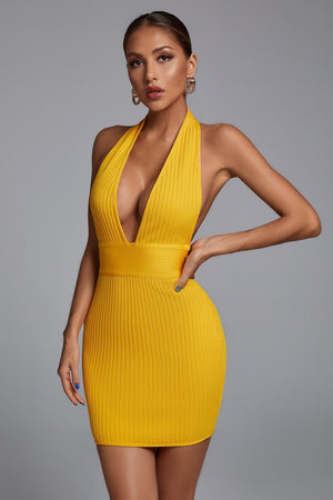 kamames Emmet Tangerine Bandage Mini Dress