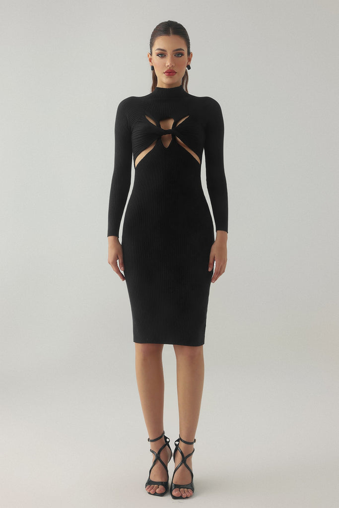 kamames Edmonia Cutout Knitted Midi Dress