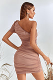 kamames Ellea One Shoulder Ruched Mini Dress